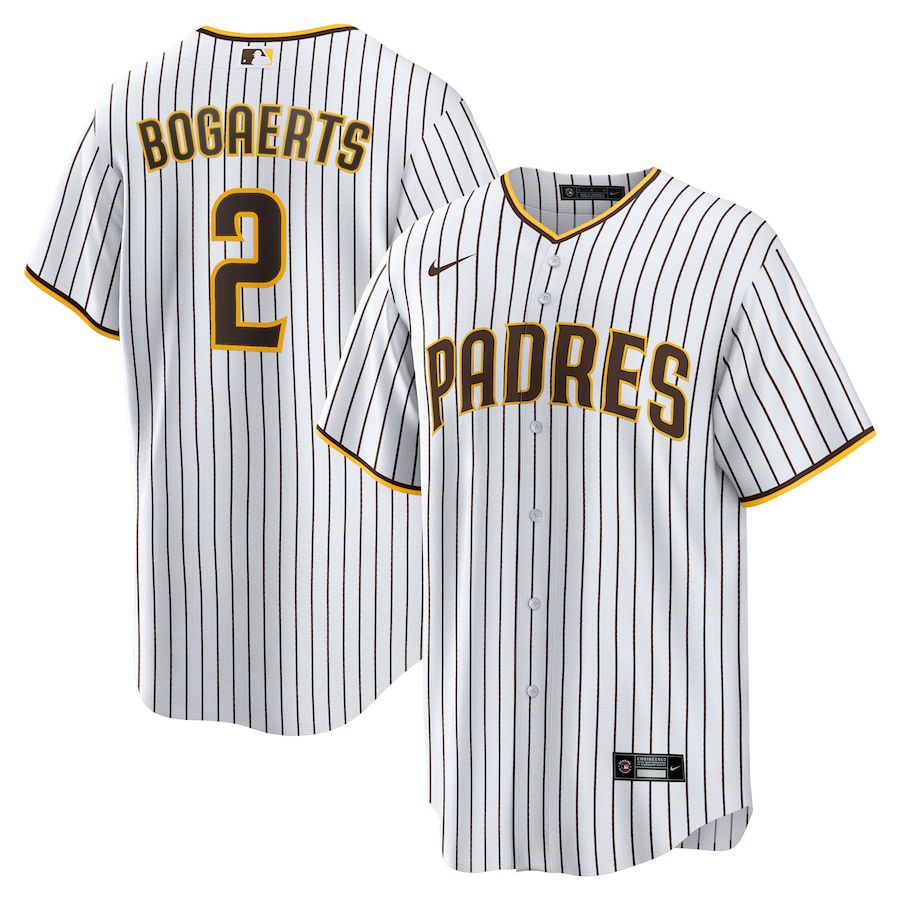 Men San Diego Padres #2 Xander Bogaerts Nike White Home Official Replica Player MLB Jersey